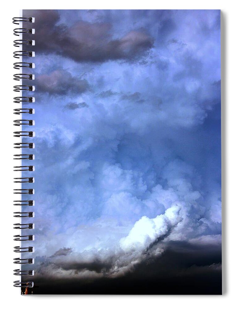 Stormscape Spiral Notebook featuring the photograph There Be a Storm a Brewin in Nebraska #1 by NebraskaSC