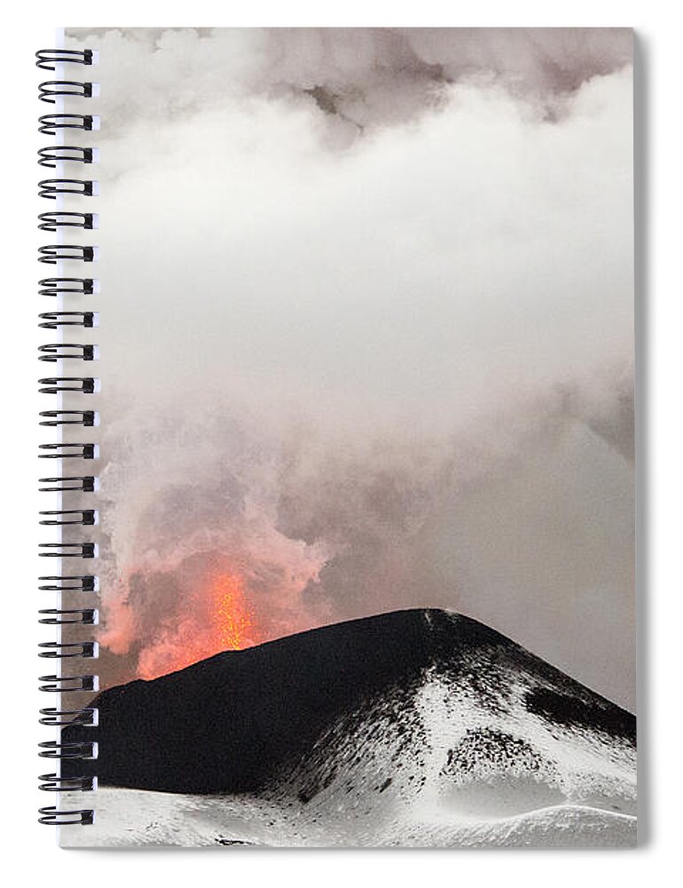 Feb0514 Spiral Notebook featuring the photograph Tolbachik Volcano Erupting Kamchatka #1 by Sergey Gorshkov