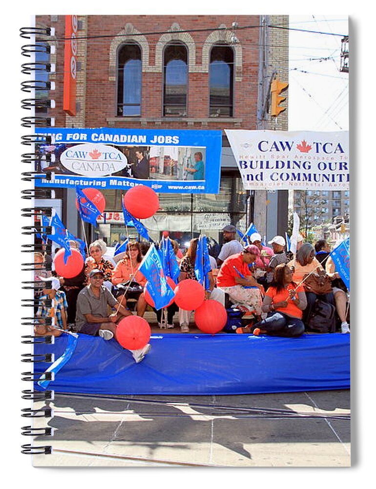 Labor Spiral Notebook featuring the photograph Toronto Labor Day Parade #1 by Valentino Visentini