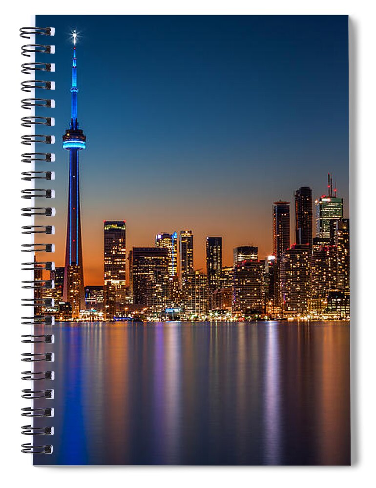 Canada Spiral Notebook featuring the photograph Toronto skyline at dusk #1 by Mihai Andritoiu