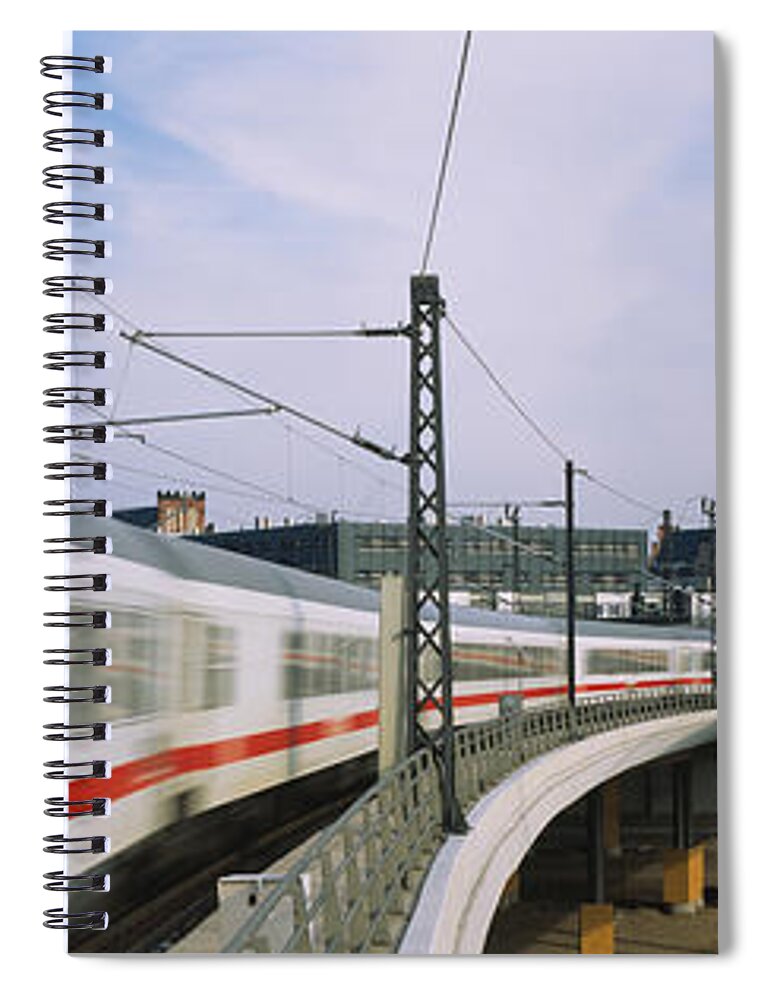 Photography Spiral Notebook featuring the photograph Train On Railroad Tracks, Central #1 by Panoramic Images