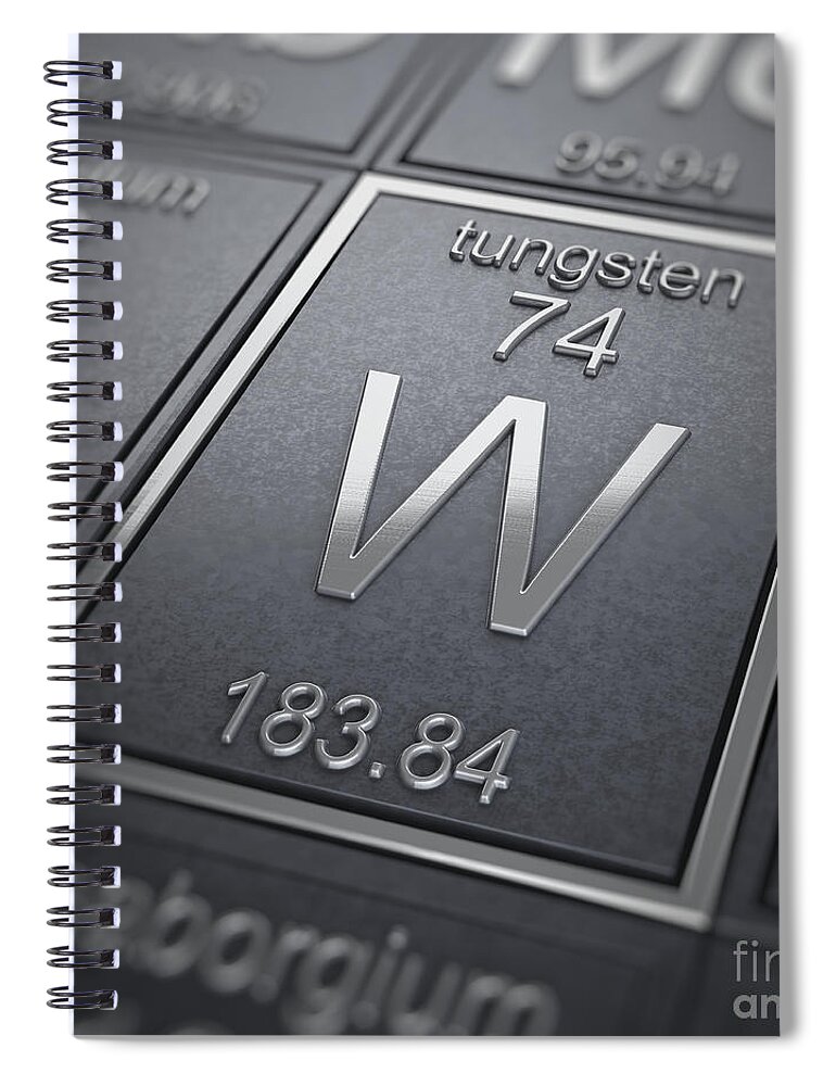 Tungsten Spiral Notebook featuring the photograph Tungsten Chemical Element #1 by Science Picture Co