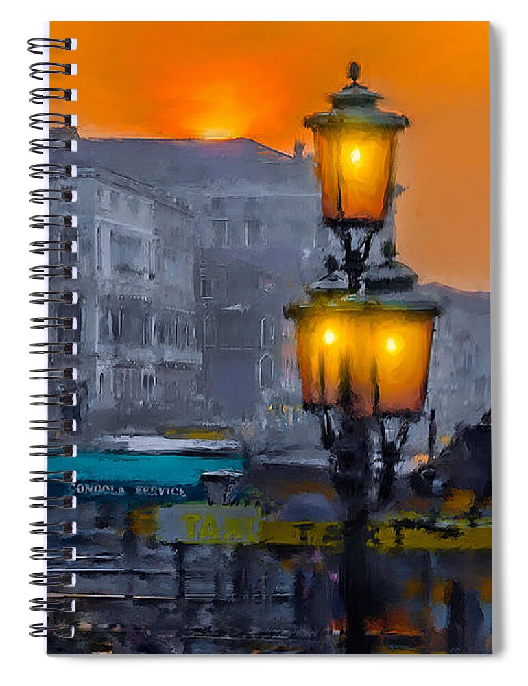 Italia Spiral Notebook featuring the photograph Venezia al crepuscolo #1 by Juan Carlos Ferro Duque