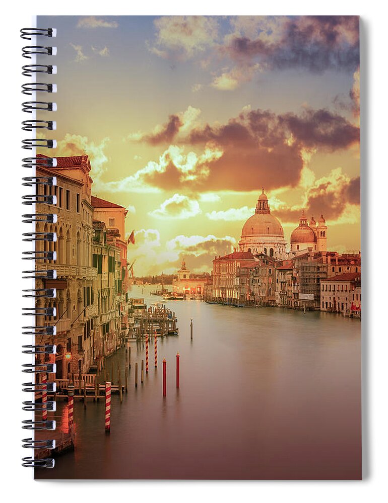 Tranquility Spiral Notebook featuring the photograph Venice. The Grand Canal At Sunset #1 by Buena Vista Images