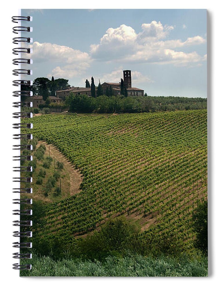Scenics Spiral Notebook featuring the photograph View From Walled City Of San Gimignano #1 by Mitch Diamond
