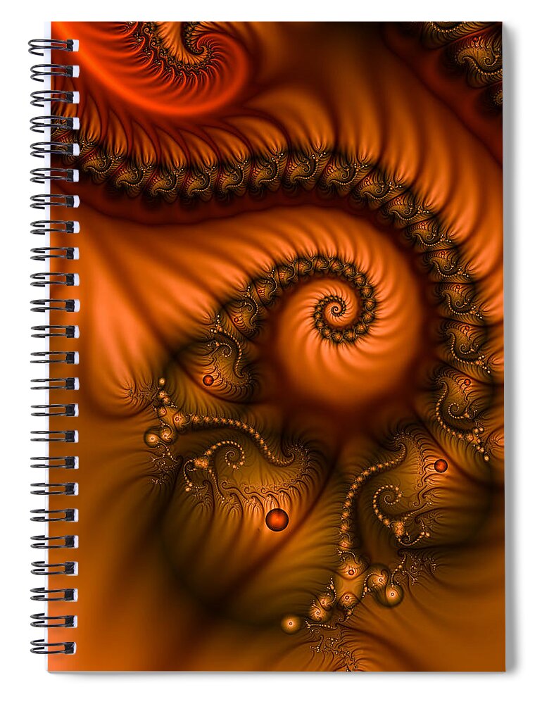 Fractal Spiral Notebook featuring the digital art Warmth #1 by Gabiw Art