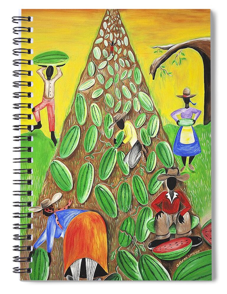 Sabree Spiral Notebook featuring the painting Waterfall by Patricia Sabreee