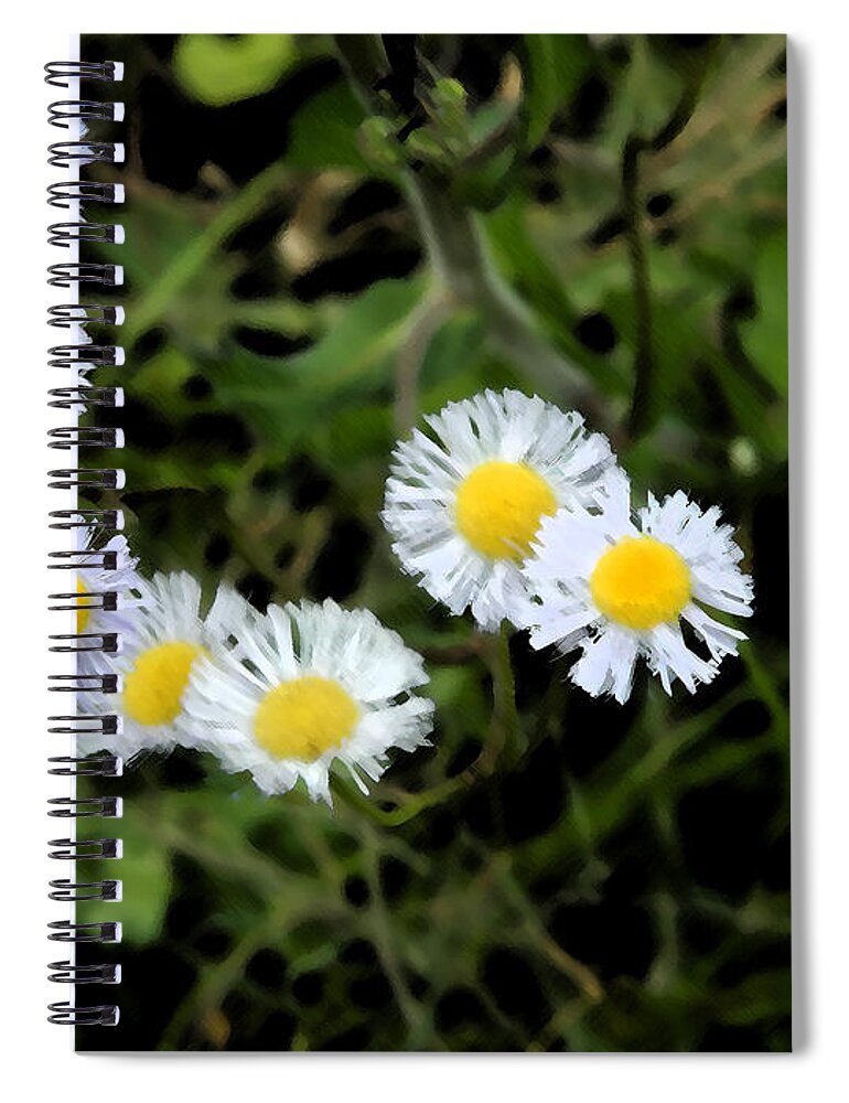 Spring Spiral Notebook featuring the painting Wild Flowers by George Pedro