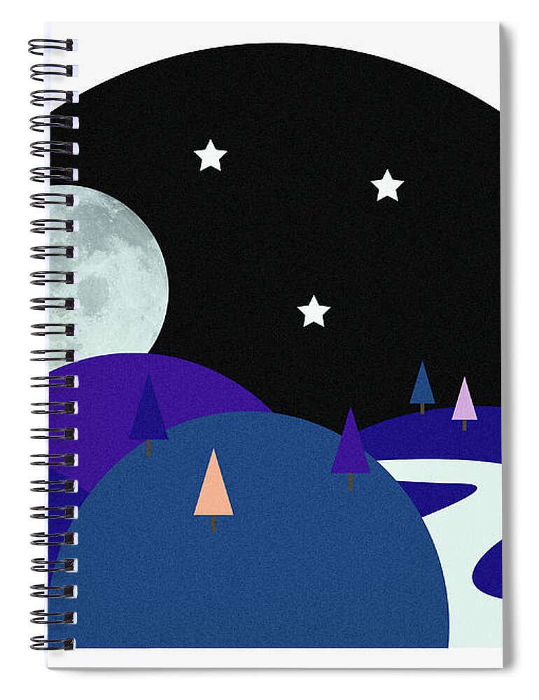 After Dark Spiral Notebook featuring the photograph Winding Path In Rolling Landscape by Ikon Ikon Images