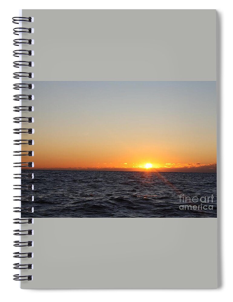 Winter Sunrise Over The Ocean Spiral Notebook featuring the photograph Winter Sunrise Over The Ocean by John Telfer