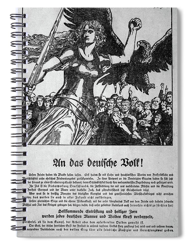 1914 Spiral Notebook featuring the painting World War I Poster, 1914 #1 by Granger