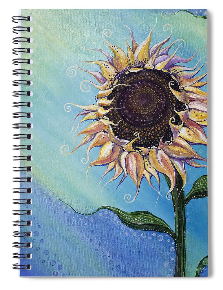 Floral Spiral Notebook featuring the painting You Are My Sunshine by Tanielle Childers