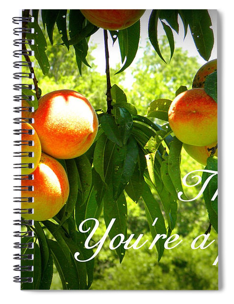 Peachy Spiral Notebook featuring the photograph You're a Peach by Valerie Reeves
