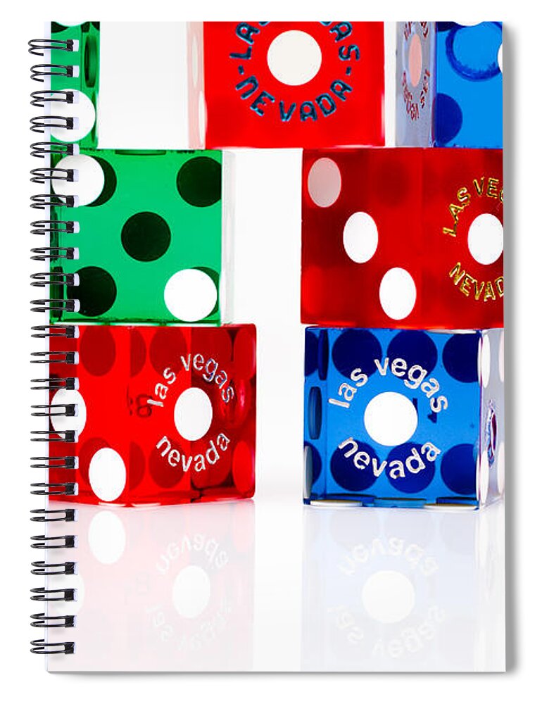 Las Vegas Spiral Notebook featuring the photograph Colorful Dice by Raul Rodriguez