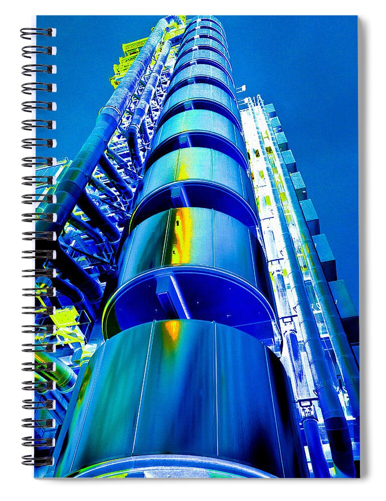 Lloyd's Spiral Notebook featuring the digital art Lloyd's Building London Art #10 by David Pyatt