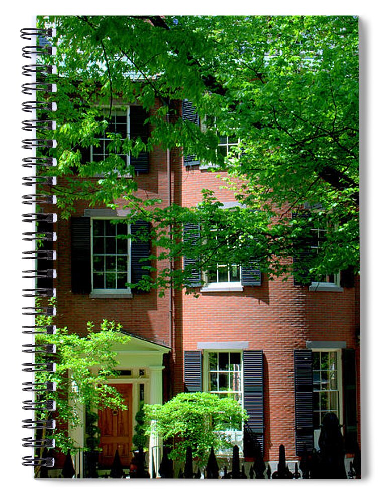Boston Spiral Notebook featuring the photograph 10 Louisburg Sq Beacon Hill by Caroline Stella