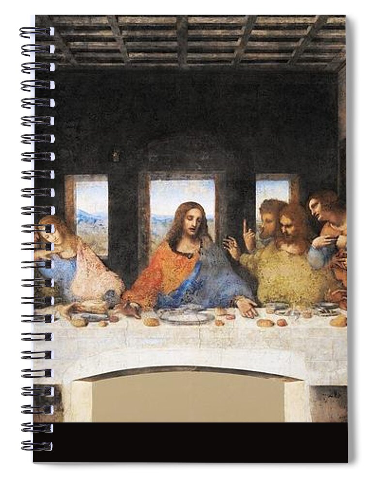 Leonardo Da Vinci Spiral Notebook featuring the painting The Last Supper #17 by Leonardo da Vinci