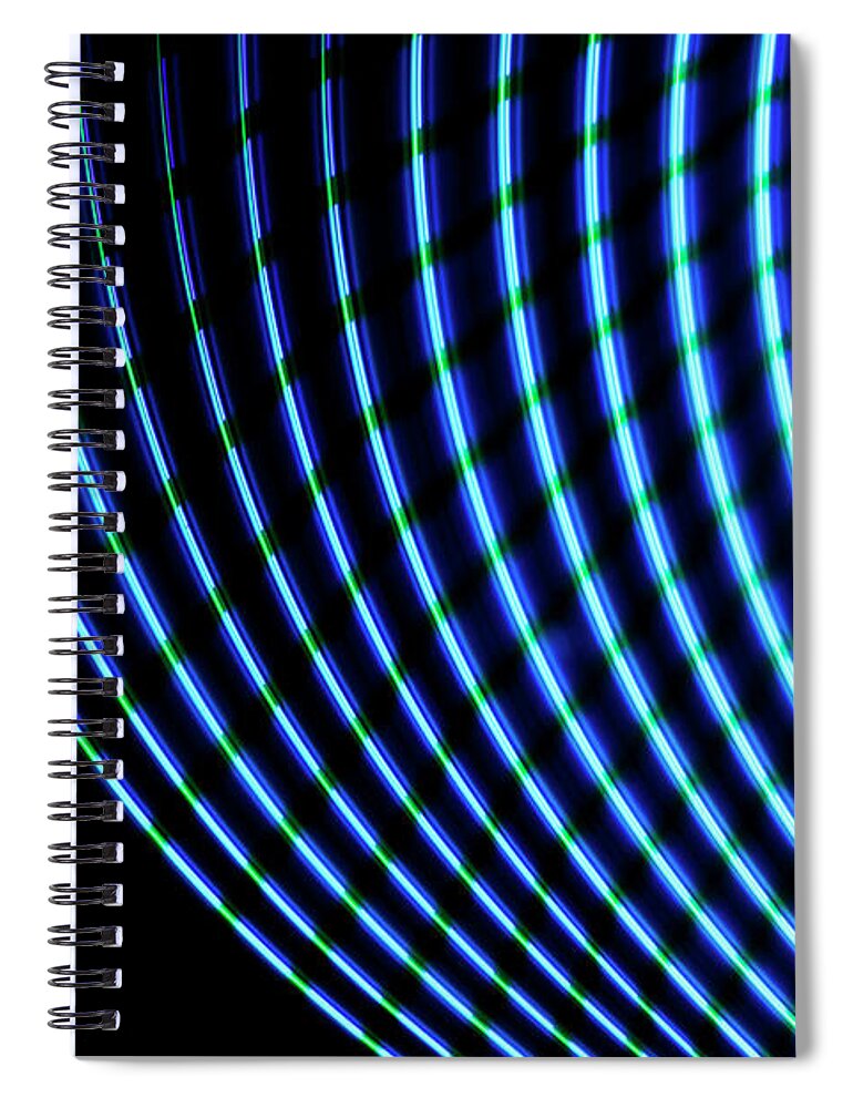 Electrical Component Spiral Notebook featuring the photograph Abstract Light And Heat Trails #11 by John Rensten