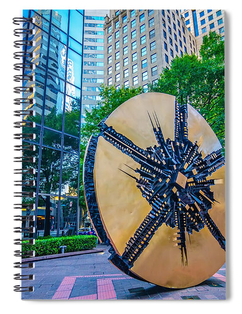 Banking Spiral Notebook featuring the photograph Skyline And City Streets Of Charlotte North Carolina Usa #12 by Alex Grichenko