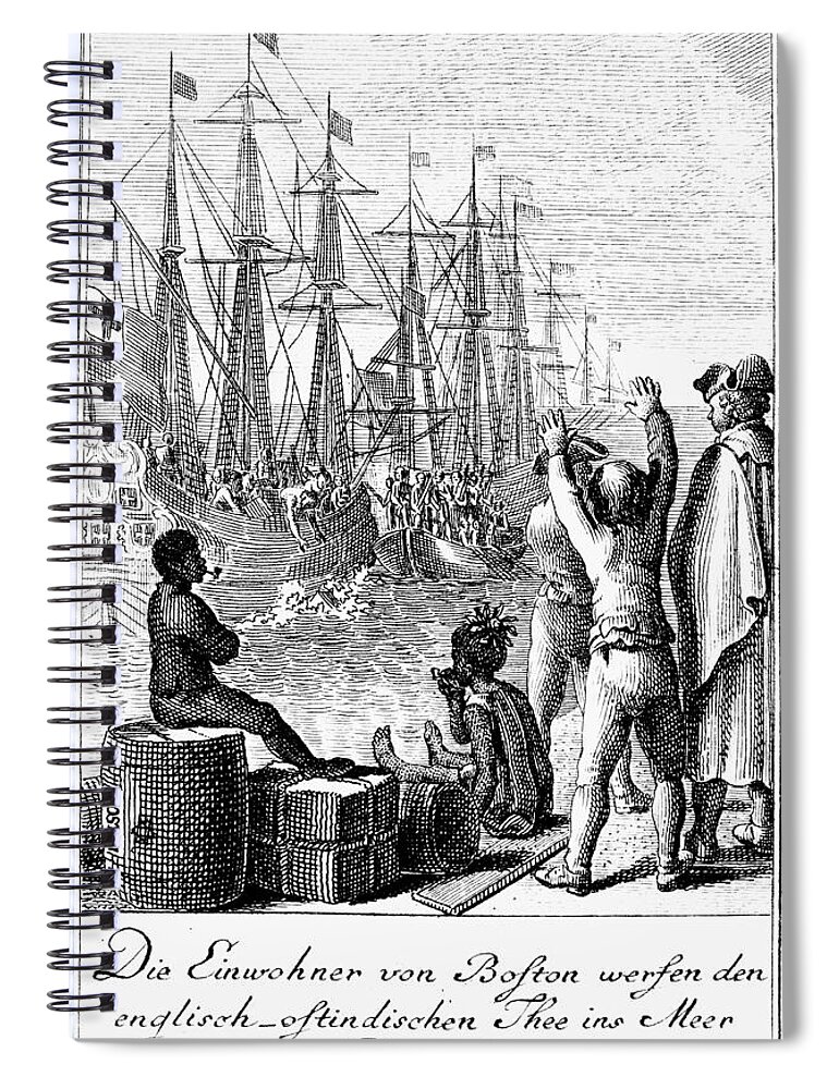 1773 Spiral Notebook featuring the photograph Boston Tea Party, 1773 #13 by Granger