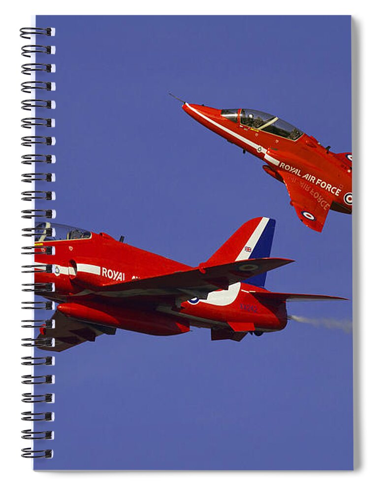 The Red Arrows Spiral Notebook featuring the digital art Red Arrows by Airpower Art