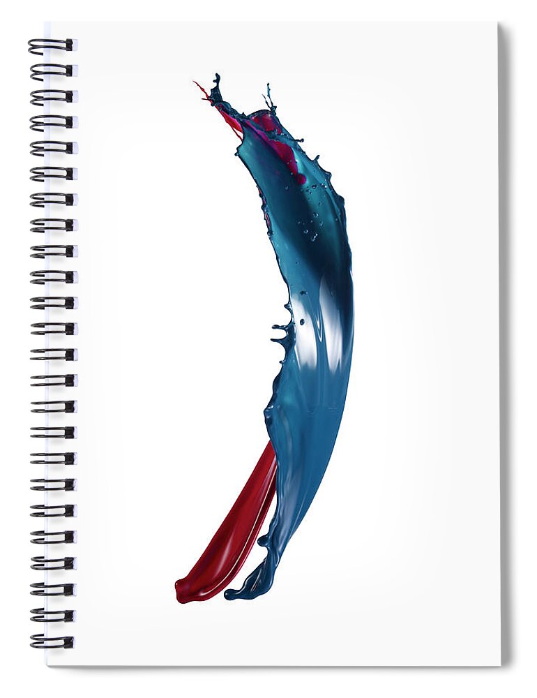 White Background Spiral Notebook featuring the photograph Splashing Of The Color Paint #14 by Level1studio