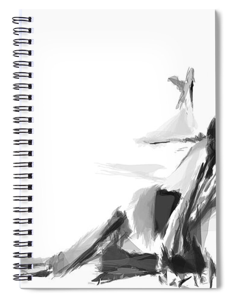 Abstract Spiral Notebook featuring the digital art Abstract Series II #15 by Rafael Salazar