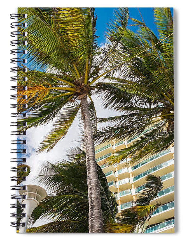 Architecture Spiral Notebook featuring the photograph Miami Beach #16 by Raul Rodriguez