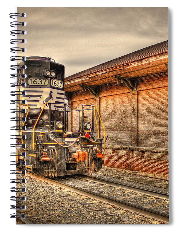 Reid Callaway Norfolk Southern Railway Spiral Notebook featuring the photograph Locomotive 1637 Norfork Southern by Reid Callaway