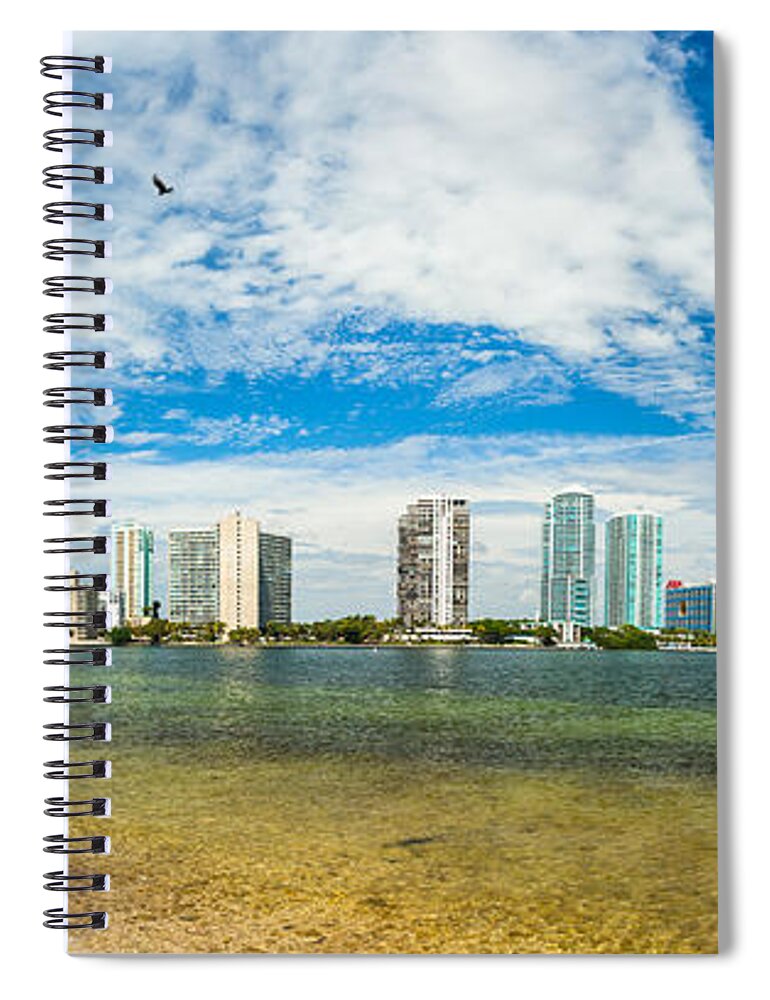Architecture Spiral Notebook featuring the photograph Miami Skyline by Raul Rodriguez