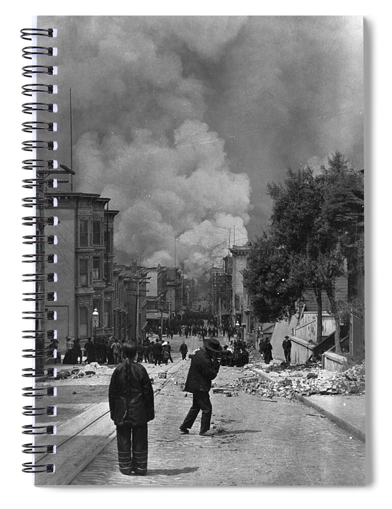 1906 Spiral Notebook featuring the photograph San Francisco Earthquake #18 by Granger