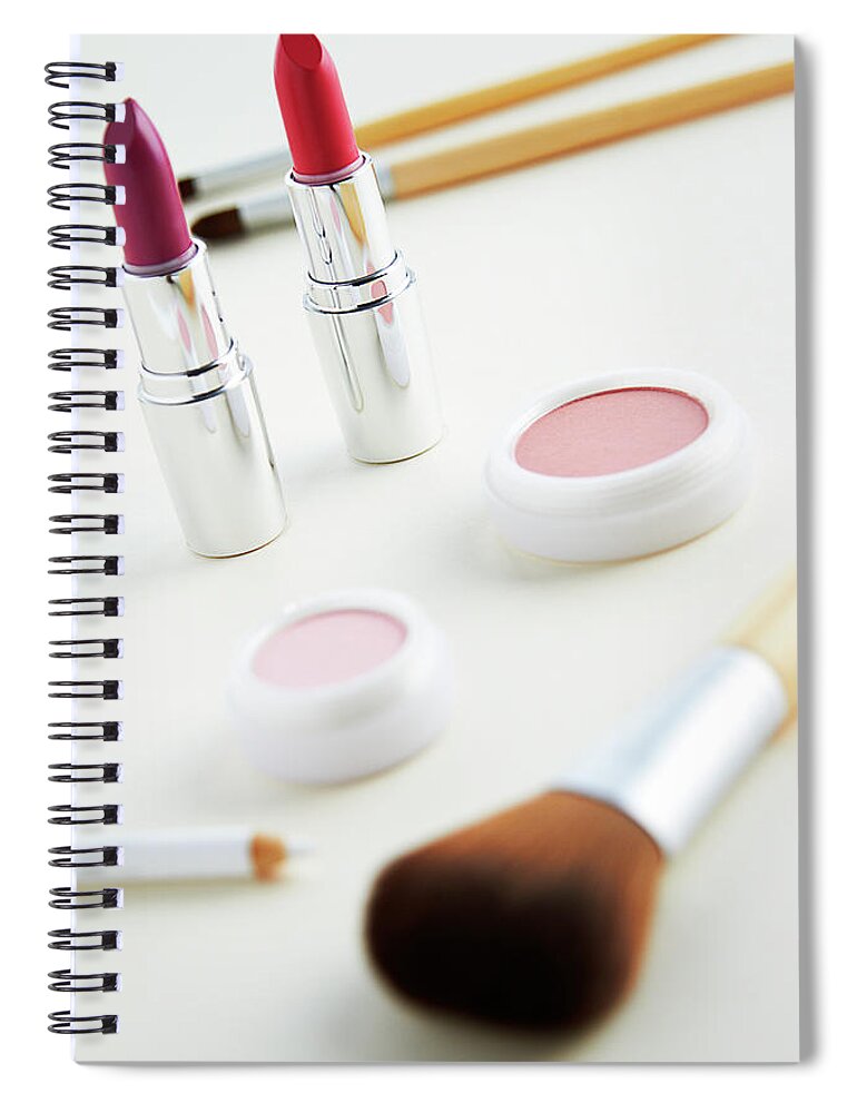 White Background Spiral Notebook featuring the photograph Still Life Of Beauty Products #18 by Stephen Smith
