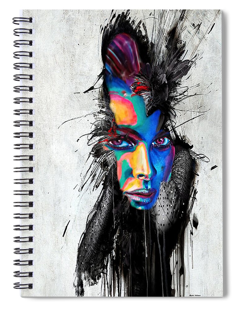 Female Spiral Notebook featuring the painting Facial Expressions by Rafael Salazar