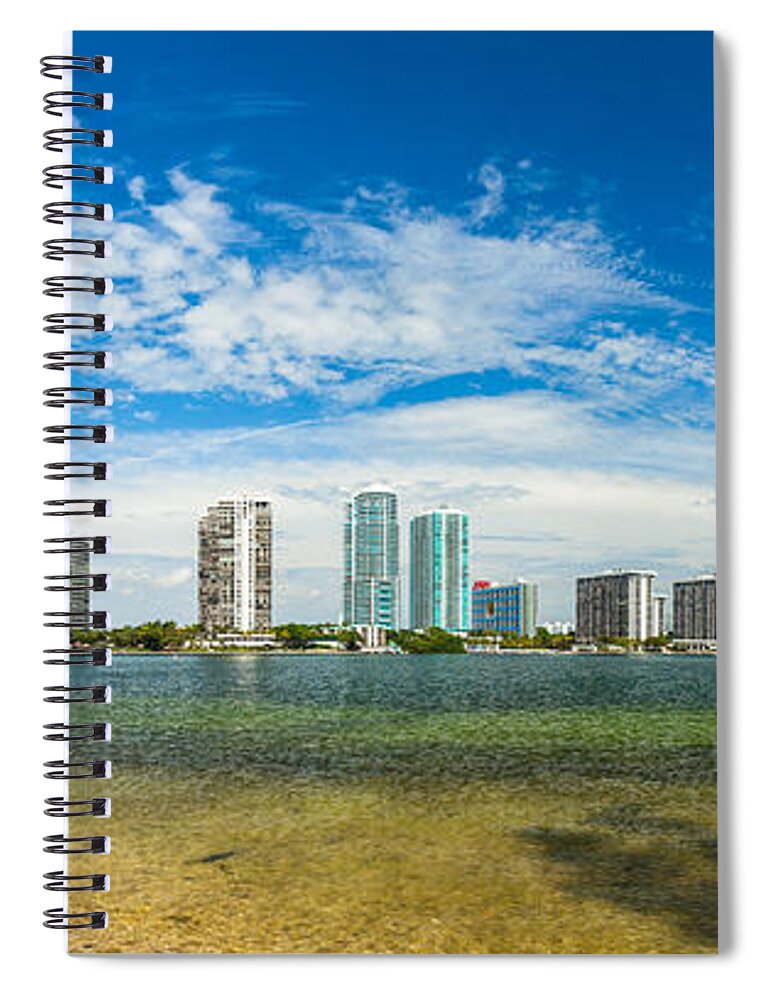 Architecture Spiral Notebook featuring the photograph Miami Skyline #19 by Raul Rodriguez
