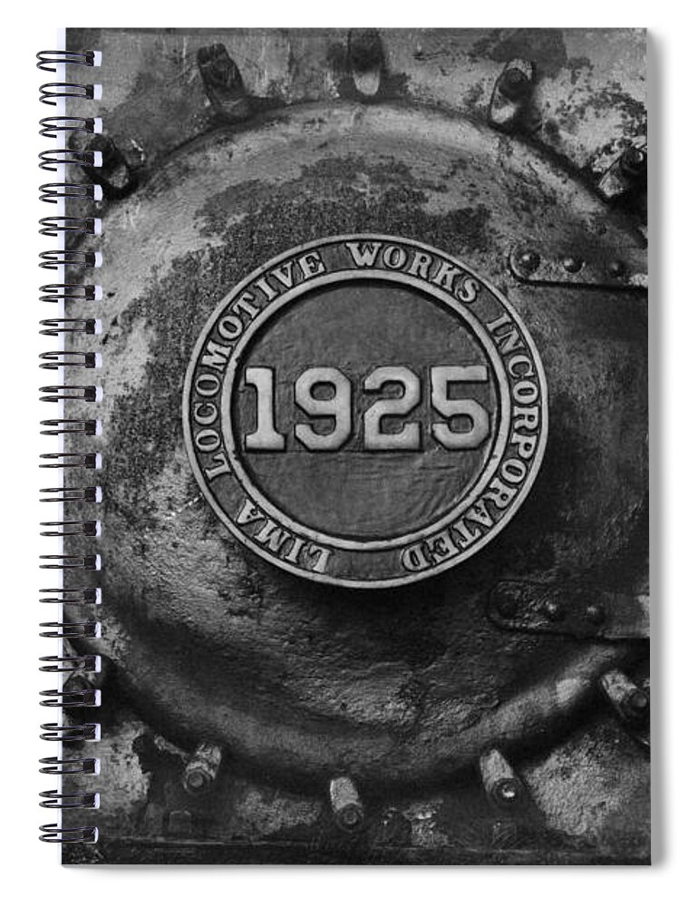 Train Spiral Notebook featuring the photograph 1925 Locomotive Train Engine by Carrie Cranwill