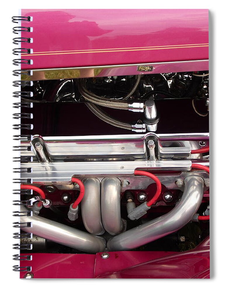 Engines Spiral Notebook featuring the photograph Antique car engine #1 by Karl Rose