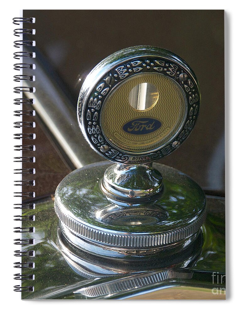 4th Annual Spiral Notebook featuring the photograph 1931 Ford Coupe Hood Ornament by Mark Dodd