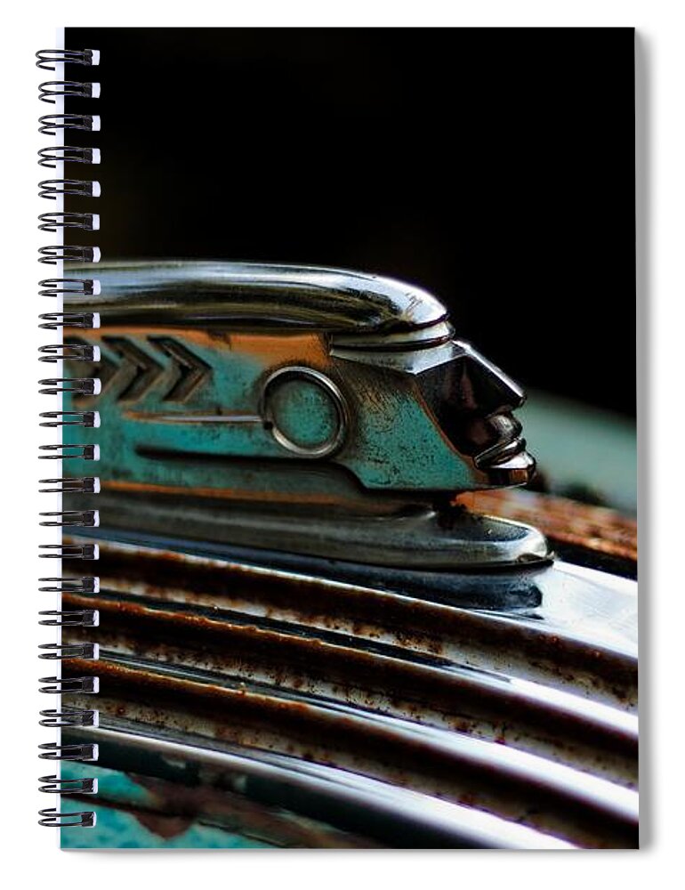 Classic Spiral Notebook featuring the photograph 1937 Pontiac 224 Hood Ornament by Trever Miller