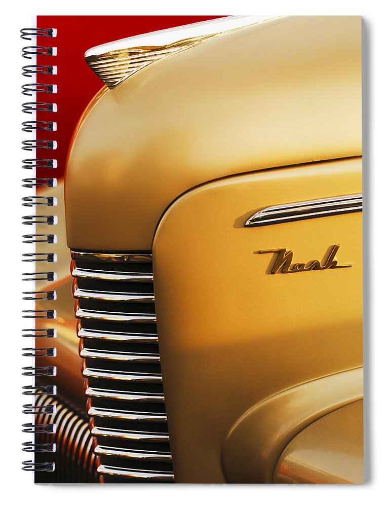 1940 Nash Sedan Grille Spiral Notebook featuring the photograph 1940 Nash Sedan Grille by Jill Reger