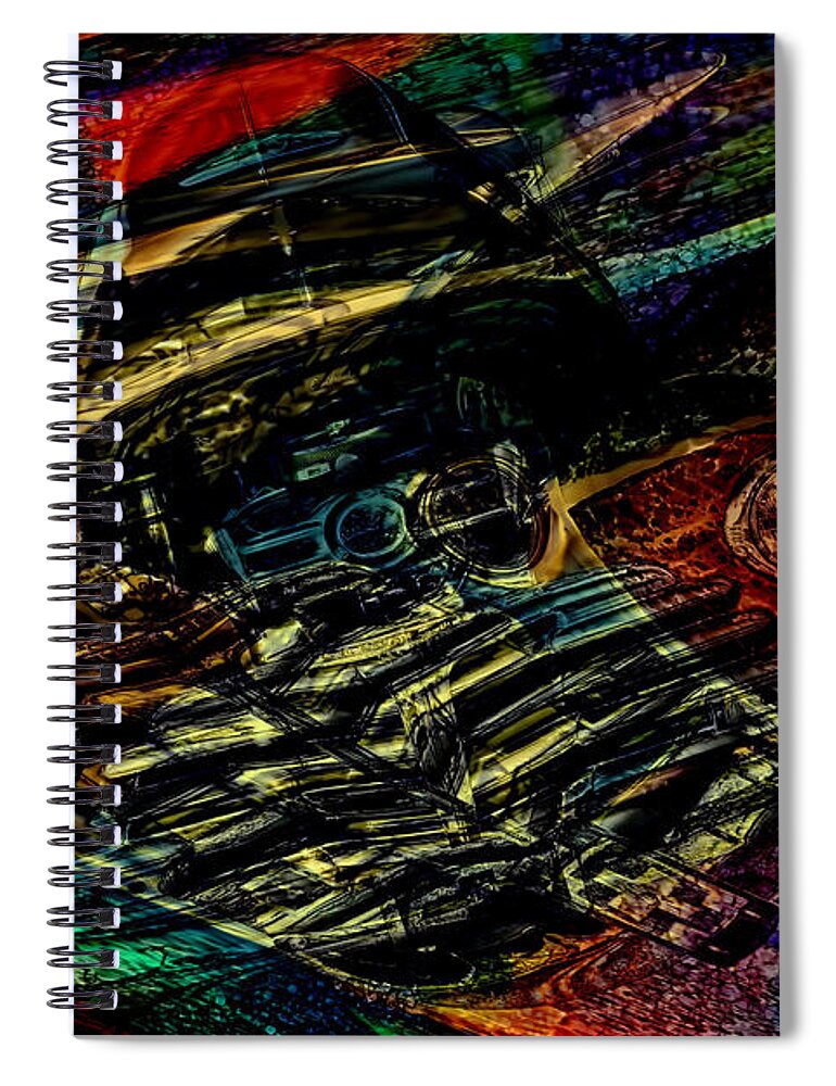 1948 Spiral Notebook featuring the mixed media 1948 Chevy Abstract Art by Lesa Fine