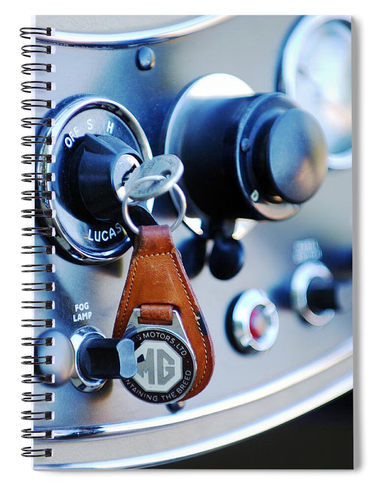 1948 Mg Tc Key Ring Spiral Notebook featuring the photograph 1948 MG TC Key Ring by Jill Reger