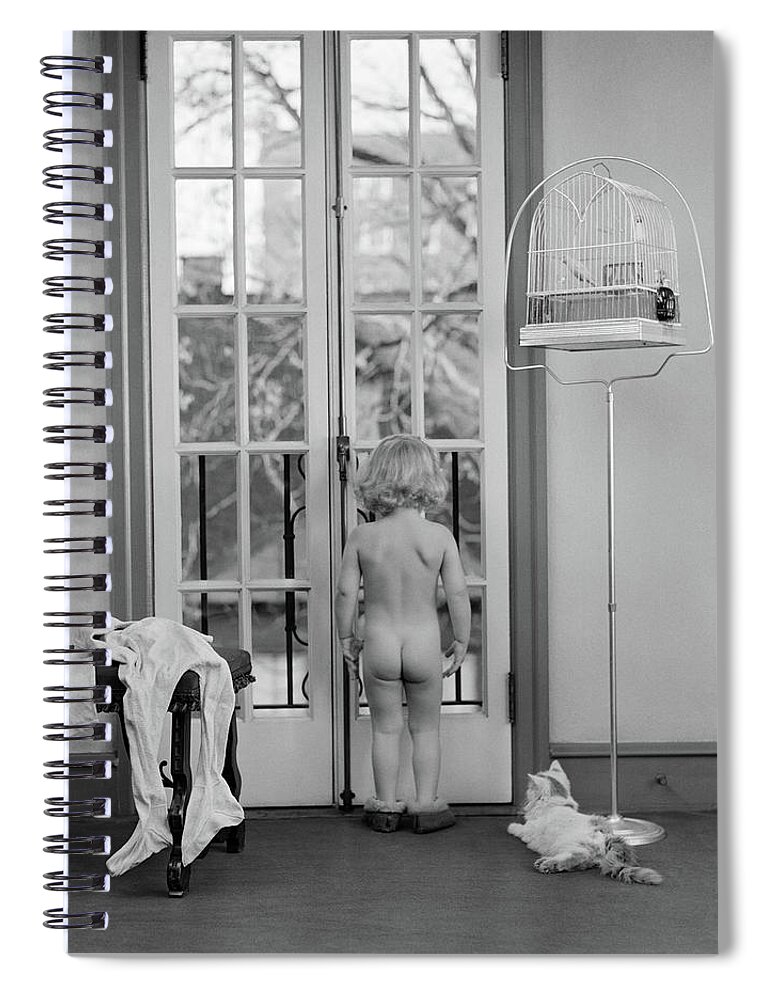 1950s Young Girl Nude Back To Camera Spiral Notebook by Vintage Images -  Fine Art America