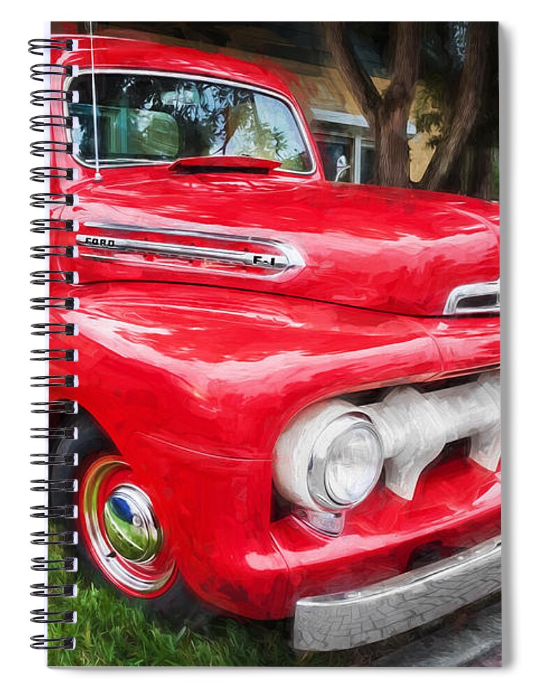 1951 Ford Truck Spiral Notebook featuring the photograph 1951 Ford Pick Up Truck F100 Painted 50 per cent by Rich Franco