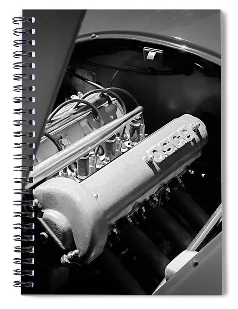1952 Osca Mt4 1100 Engine Emblem Spiral Notebook featuring the photograph 1952 OSCA MT4 1100 Engine Emblem by Jill Reger