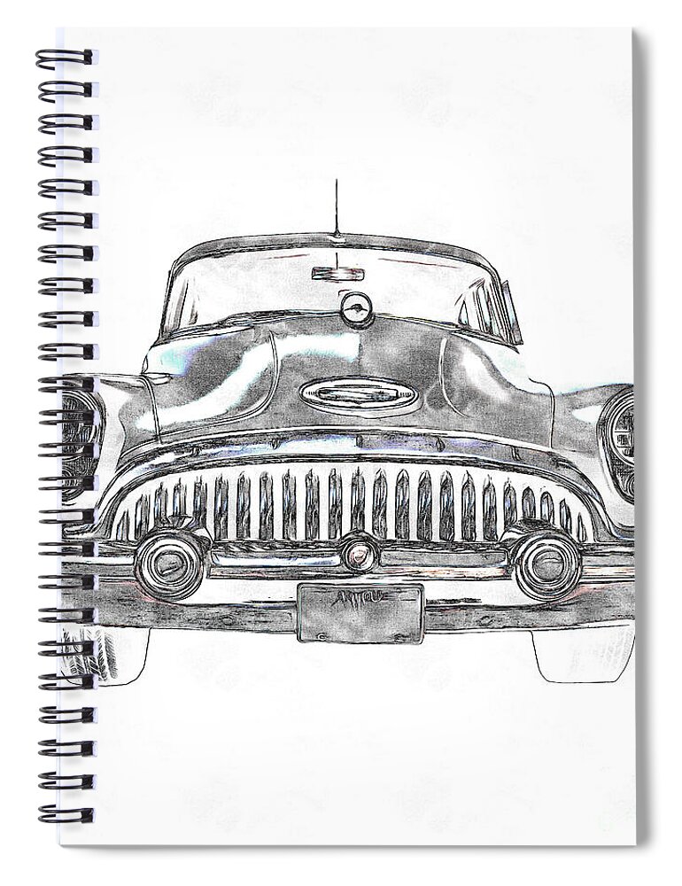 50s Spiral Notebook featuring the photograph 1953 Buick Roadmaster FE by Edward Fielding