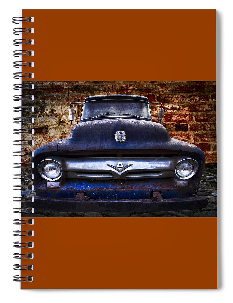 '56 Spiral Notebook featuring the photograph 1956 Ford V8 by Debra and Dave Vanderlaan