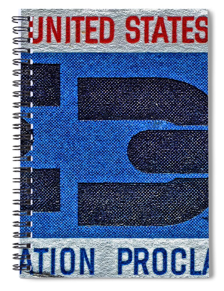 1963 Emancipation Proclamation Stamp Spiral Notebook featuring the photograph 1963 Emancipation Proclamation Stamp by Bill Owen