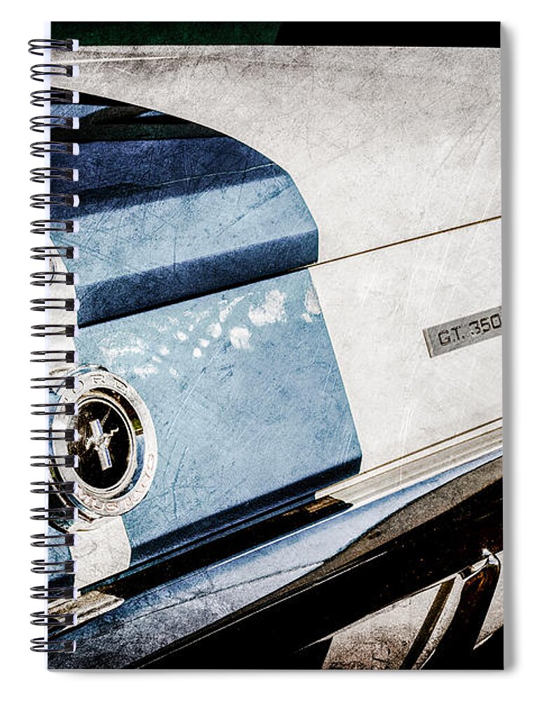 1965 Shelby Mustang Gt350 Taillight Emblem Spiral Notebook featuring the photograph 1965 Shelby Mustang GT350 Taillight Emblem -0809ac by Jill Reger