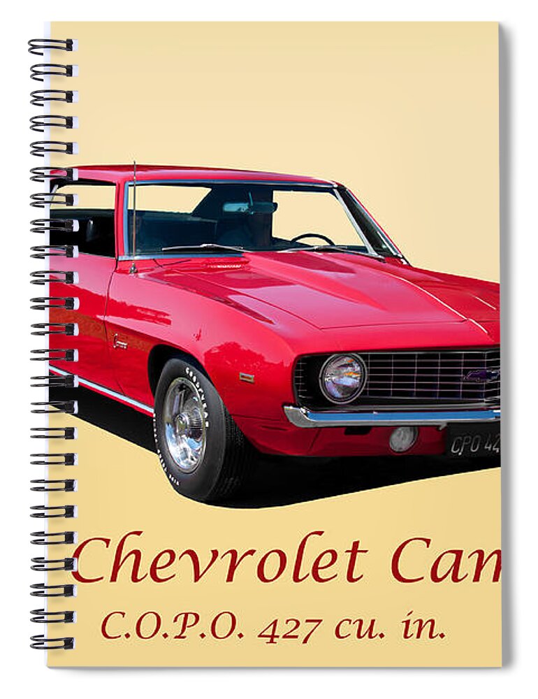 Alloy Spiral Notebook featuring the photograph 1969 Camaro 427 COPO by Dave Koontz