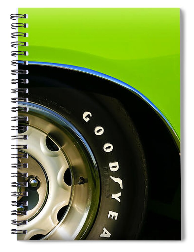  Spiral Notebook featuring the photograph 1971 Dodge Charger in Sassy Grass Green by Gordon Dean II